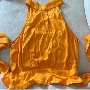 Maeve Orange top, NWT, high neck with a tie around the waist